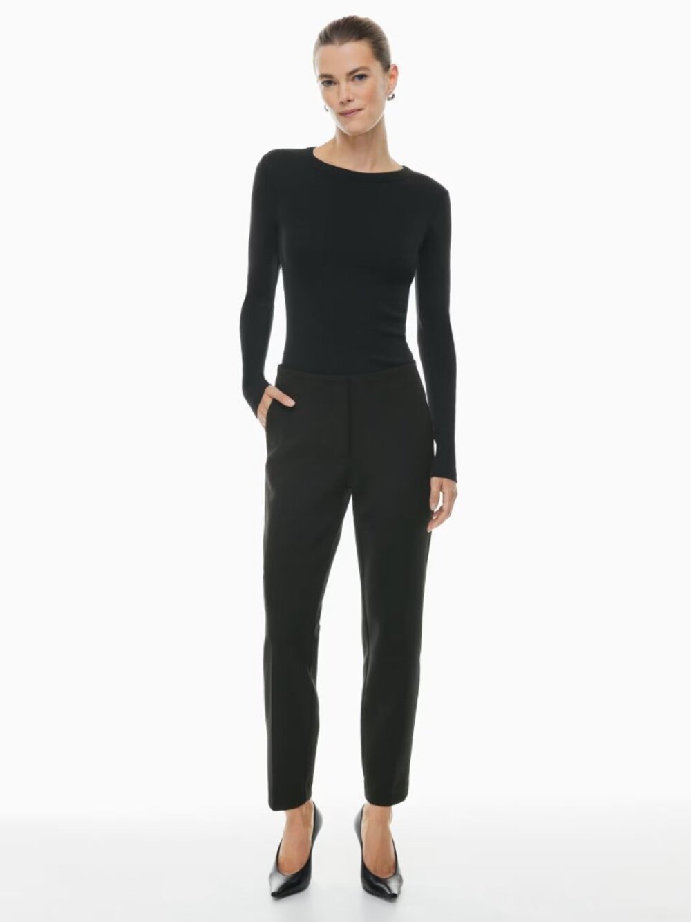 BABATON 4 Black Markova Pants Japanese Stretch Jersey Career Dress Trousers MR